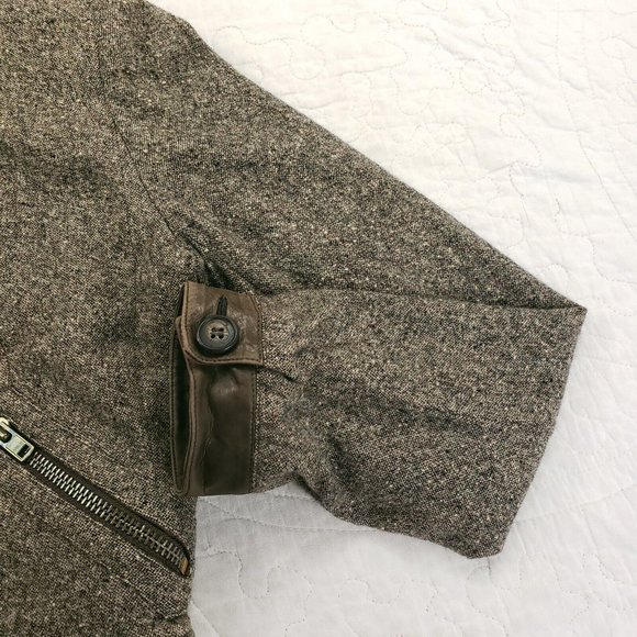 Revillon Paris Cashmere Wool Blend Button Up Jacket Leather Trim Womens Sz 36 - Picture 9 of 13